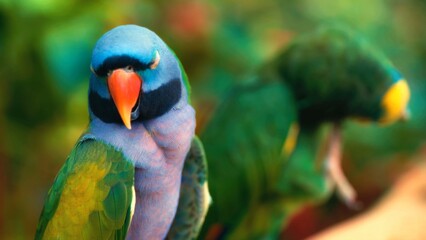 close up of colorful parrot