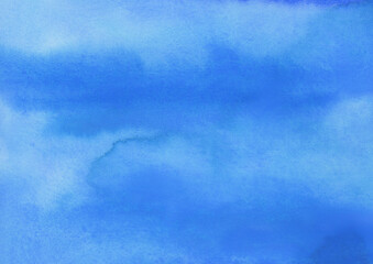 爽やかな青と水色のにじみのある水彩背景素材