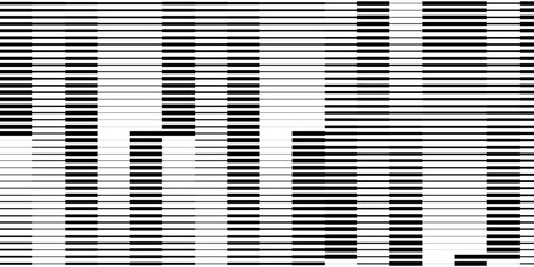 Black and white striped halftone gradient. Fading line gradation background.
