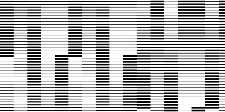 Black and white striped halftone gradient. Fading line gradation background.