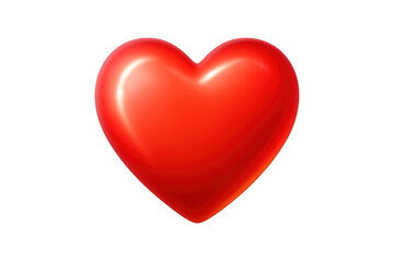 Heart PNG – Glossy Red 3D Love Symbol isolated on Transparent Background