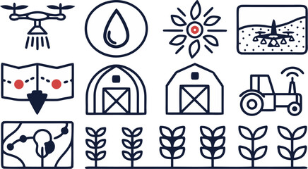 Fototapeta premium Smart Agriculture and Drone Farming