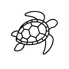 Obraz premium Sea turtle outline with geometric shell pattern against white background