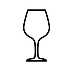 Minimalist wine glass outline on plain background showing barware