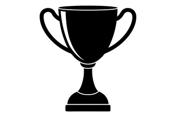 Trophy cup silhouette vector, trophy black symbol
