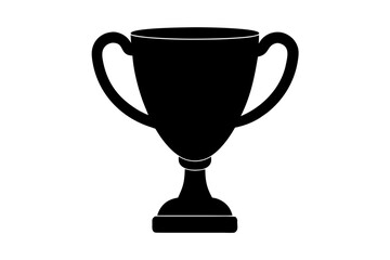 Trophy cup silhouette vector, trophy black symbol
