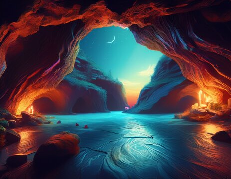 cave created with generative ai