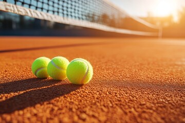 Golden Court — Sunlit Tennis Ball Flat Lay