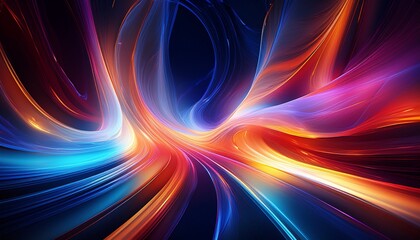 Obraz premium abstract light dynamic abstract composition of flowing lights and colors evokes feelings of energy and motion with a visual narrative of vibrant color and fluid forms