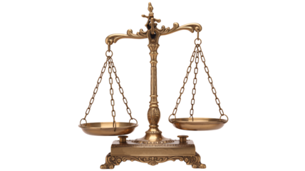 Antique brass balance scale symbolizing justice and equilibrium