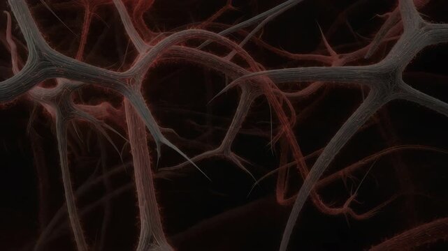 Microscopic Neuron Network with Glowing Synaptic Connections