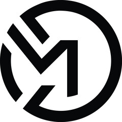 Letter MD Round Shape Monogram Logo Branding