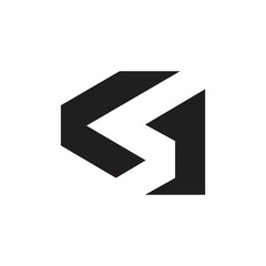 Letter SG GS Negative Space Monogram Logo
