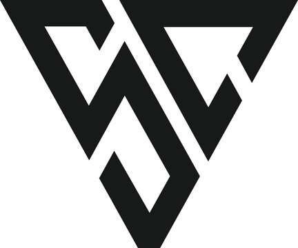Letter SCV Modern Triangle Monogram Logo