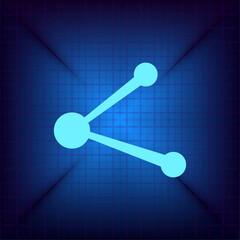 Blue icon on a dark blue background. Vector illustration.