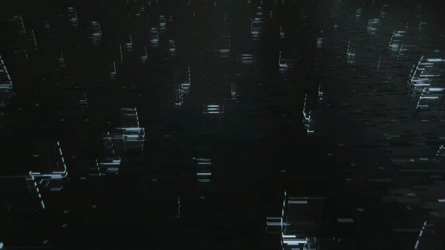 Abstract Digital Circuitry Pattern on Dark Background