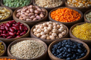 Mixed legume varieties. Healthy nutrition.