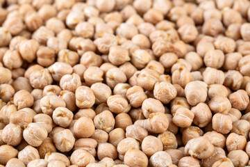 Dried chickpea on the white background
