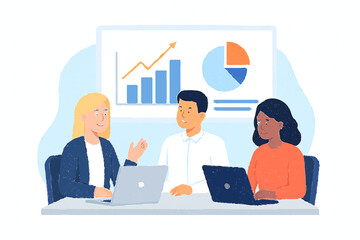 business people working on a laptop