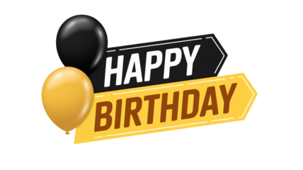 Celebrate joyfully with festive balloons and happy birthday message