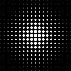A black and white vector illustration based on the rhythmic repetition of circles. The contrast of light and dark enhances the impression of depth and optical movement.