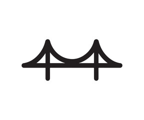 Simple black bridge icon isolated on white background