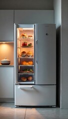 Sleek Stainless Steel Refrigerator-Cooker Energy-Efficient Kitchen Appliance for Small Spaces