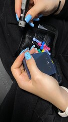 Blood Glucose Testing at Home &ndash; Person Checking Sugar Level with Glucometer, Diabetes Control and Monitoring  Kedainiai, 57177 Kauno m. sav.,Lithuania 08.06.2025 21:17
