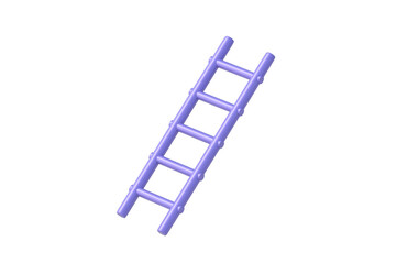 Ladder isolated on white background. Household tool. Fire extinguishing equipment. 3d render