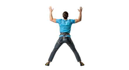 Dynamic Action Pose, Climber, Indoor Gym, Photo, Studio Setting, Back View, Adventure Sports Concept