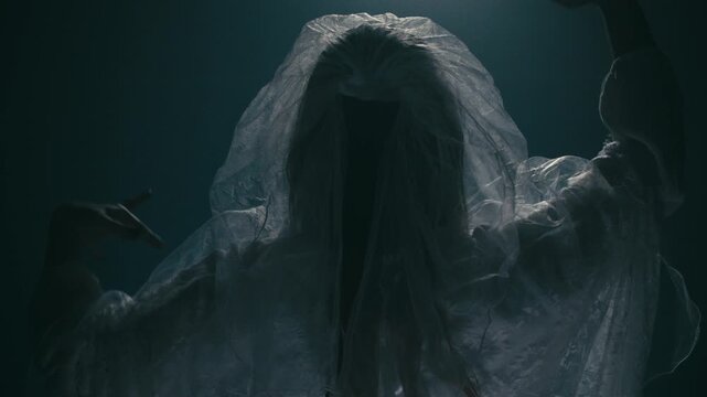 Ghostly Bride with Dramatic cinematic Lighting