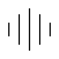 Black single sound waves line icon, simple frequency flat design, digital infographic pictogram vector for app logo web website button ui ux interface elements isolated on white background