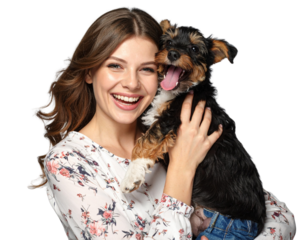  Happy Girl Embracing Puppy, Expressing Friendship and Love