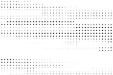 Linear halftone mesh with horizontal rhythm, evenly spaced black dots forming texture gradient, modern minimal background for graphic design