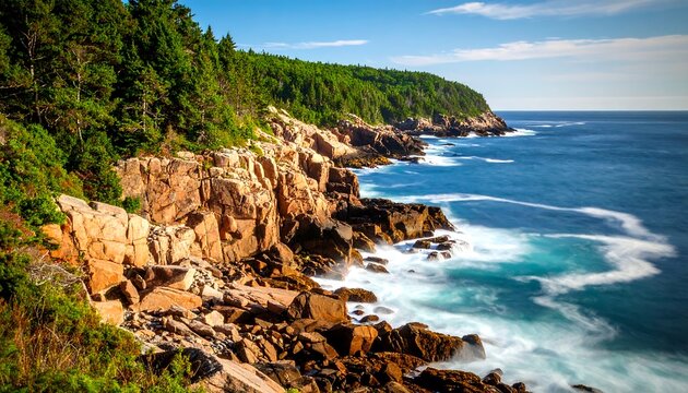 Coastal cliffs meet a vibrant ocean