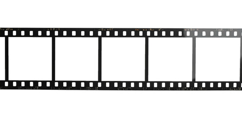 Analog Film Strip with Photo Frames Isolated on Transparent Background; PNG