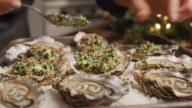 Preparing Oysters Rockefeller