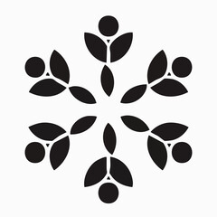 Fototapeta premium Minimalist vector design featuring abstract leaves and circles