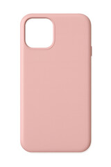 Pastel Pink Silicone Phone Case Front View with Realistic Shadow – Transparent PNG Isolated Object