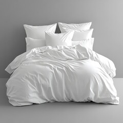 Cozy white bedding creates a peaceful atmosphere in the minimalist bedroom setup