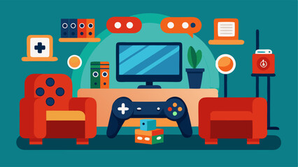 A designated gaming area featuring consoles board games and comfortable seating for gamers to hang out and play.