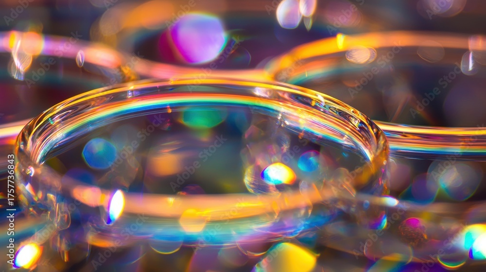 Wall mural laser interference patterns create optical wave rings through transparent materials generating spect