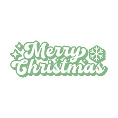 Fototapeta premium Vintage Merry & Bright SVG Cut File — Mint Green Script, Holiday Christmas Decor, Printable