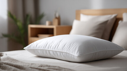 Cozy bedroom interior with soft bedding and pillows after linen change