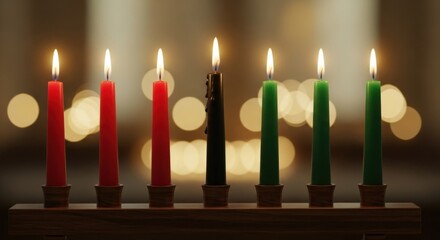 Kwanzaa celebration candle arrangement for festive holiday design