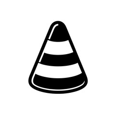 Vector icon of a traffic cone isolated on transparent background