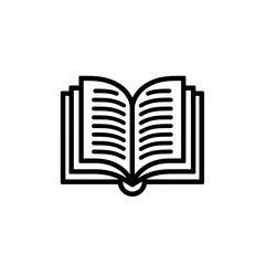 Vector icon of an open book isolated on transparent background