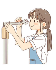 工場現場の女の子
