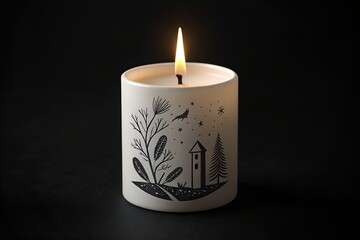 burning candle on black background to signify romance