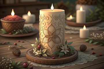 Christmas  with candle and decorations